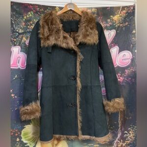 Leather Goat Fur Coat